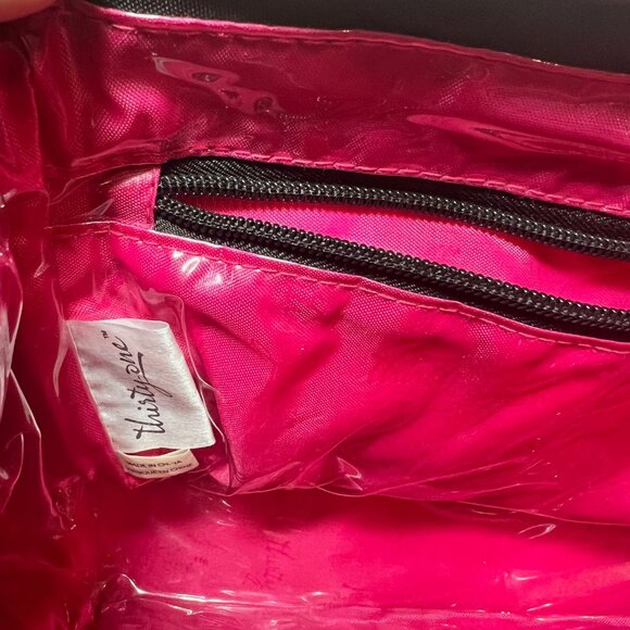 Thirty One-Travel Cosmetic Bag/Pouch-Black/White/Hot Pink-2 Diff. Sizes-Zip-2 pc - Picture 11 of 16
